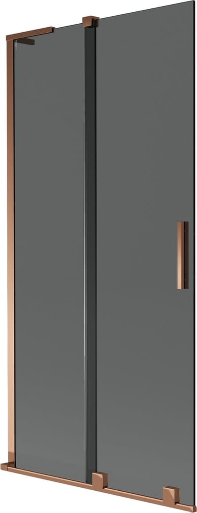 Mexen Velar L badwand 2-delige schuifbare 90 x 150 , grafiet, roze goud - 896-090-003-41-60