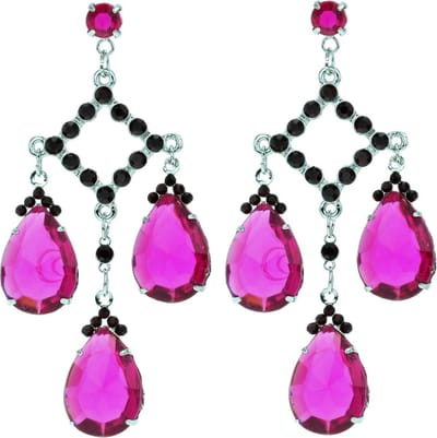 Behave - Oorhangers dames - Retro glamour stijl - Roze - Nikkelvrij