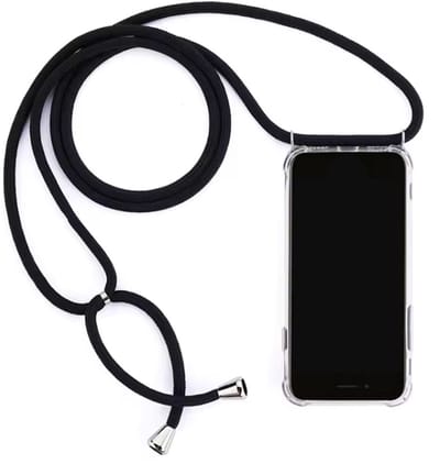 CHPN - Telefoonhoesje - Transparant - Met zwart koord - Geschikt voor Huawei P40 - Telefoonhoesje - Phonecover - Huawei P40 - Phonecase -Telefoonhoes met koord