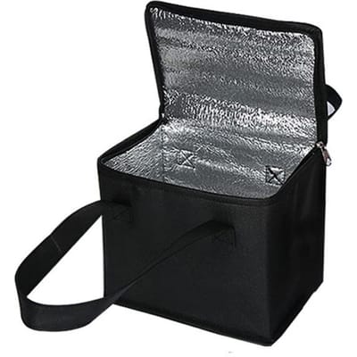 Geïsoleerde Lunch Bento Tas Non-woven Grote Capaciteit Thermische Tassen Zwart Herbruikbare Buiten Picknicktas Draagbare Vershoudende IJstas 28x14x17cm