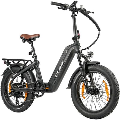 TTGO F8 Koolstofvezel Elektrische Fiets, 48V 18Ah Verborgen Batterij zwart