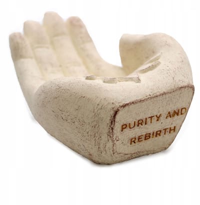 Merkloze Hand Lotos wierookhouder - Decoratief Cement & Gips