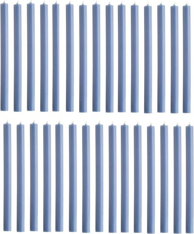 Rustik Lys chique lange dinerkaarsen pak van 30 stuks 2.1 x 30 cm kleur Nordic Blauw