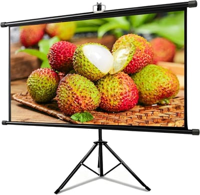 Projectiescherm met Statief - Thuisbioscoop Scherm - Entertainment en Werk - Matwit Zwart Frame - 60-120 Inch - Zwart