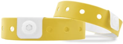 CombiCraft Blanco Smalle Vinyl Polsbandjes Geel - 100 stuks