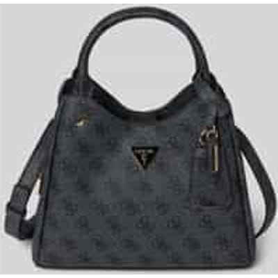 GUESS handtas schoudertas Meridian II Girlfriend Carryall Coal Logo donkergrijs