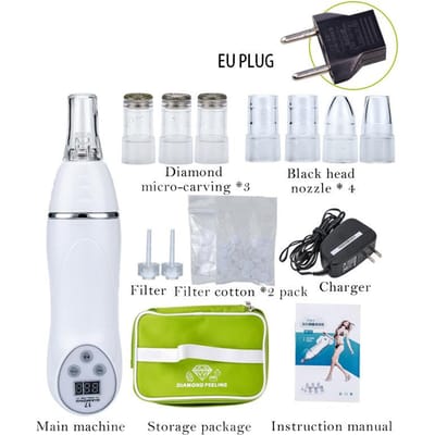 Outils Micro-Acné Aspirateur Nettoyeur de Pores Ultrasonique Extraction Points Noirs Pointe Diamant Outil de Massage Facial pour Appareil de Soin du Visage à Domicile