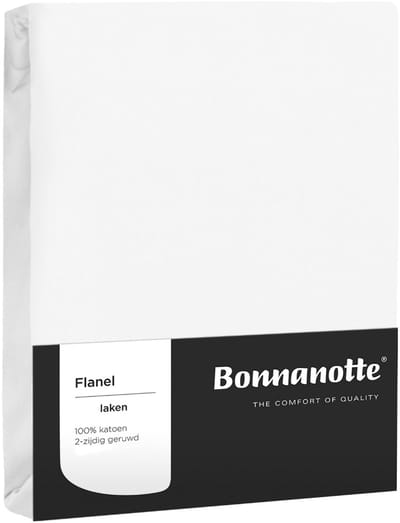 Bonnanotte Flanel laken - Wit - 160x270 cm