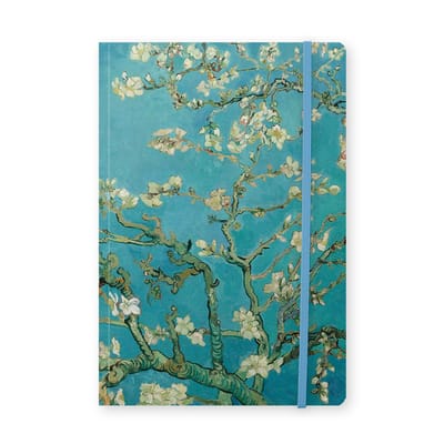 Lanzfeld Van Gogh - Kunst Notitieboek A5 - Gelinieerd - Almond Blossom - 80 Pagina's - Softcover