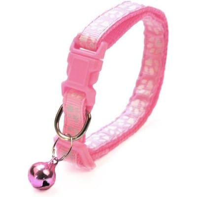 Nouveau Collier Mignon à Clochette Pour Chats Collier pour Chien Teddy Bomei Chien Dessin Animé Colliers Empreinte de Patte Drôles Laisse Accessoires pour Animaux de Compagnie Articles pour Animaux 1 Piece rose