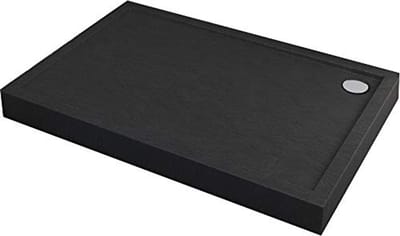 Douchebak met steeneffect zwart 90x120cm - 12cm hoog
