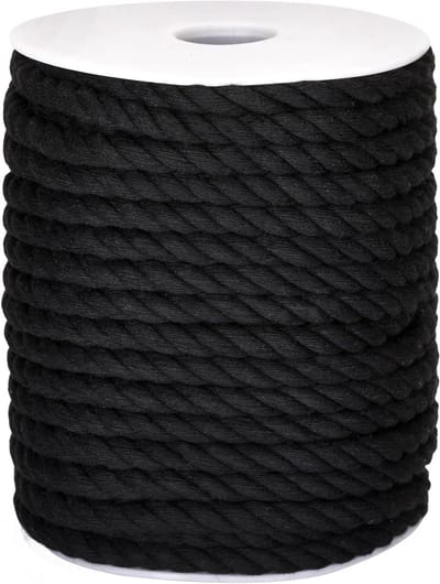 Macrame Draad 8 mm x 20 m Zwart Katoen Koord voor DIY Creatieve Projecten en Cadeaus