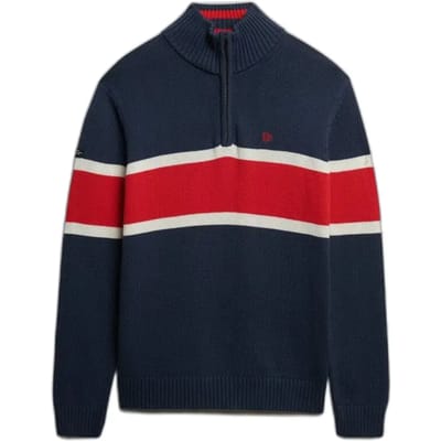 Gestreept truckerpull in katoenmesh Superdry