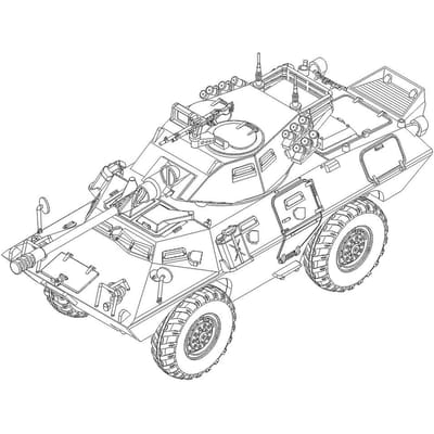 Trumpeter Modelbouwpakket Militaire voertuigen - 07443 LAV-150 Commando AFV met Cockerill 90mm Kanon - Amerikaans Militair Pantservoertuig Plastic - 1:72 - Modelbouw