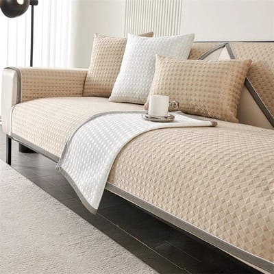 Zomer Ijszijde Bankovertrek Antislip Universele Bankmat Handdoek voor Woonkamer Effen Kleur Hoekbank Beschermhoes Huisdecoratie Pillowcase 45x45 1pc