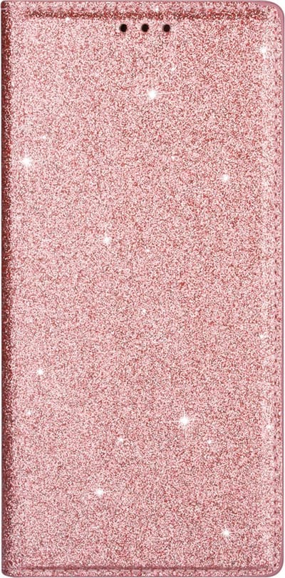 Hoesje geschikt voor Samsung Galaxy A52S - Bookcase - Pasjeshouder - Portemonnee - Glitter - TPU - Rose Goud