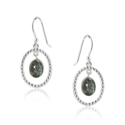 SilverGems Zilveren oorhangers met ovale cabouchon geslepen tijgeroog edelstenen