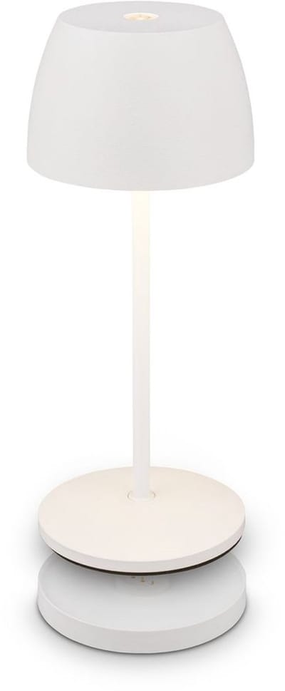 BRILONER Serina Mini - Oplaadbare Tafellamp - met oplaadstation - snoerloze lamp - met touch dimbaar - Ø8 x 20.5cm - wit