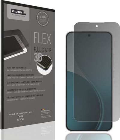 dipos FLEX – Matte Privacy Screenprotector geschikt voor Oppo F33 5G | Volledige Schermbescherming | Case-Friendly
