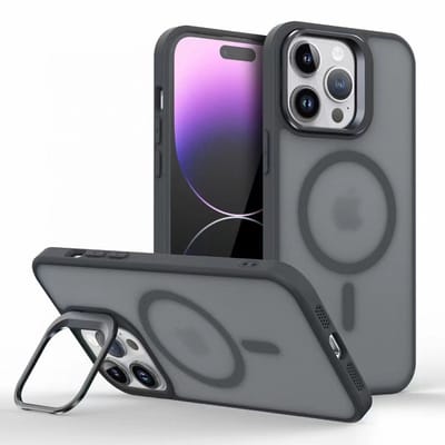 Backcover Case Hoesje Compatibel met MagSafe Geschikt voor: iPhone 16 Pro Max - Ingebouwde Camera standaard - Schokbestendige beschermhoes - Zwart