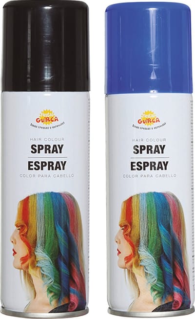 Fiesta Guirca Carnaval verkleed haar verf/spray - zwart en blauw - spuitbus - 125 ml