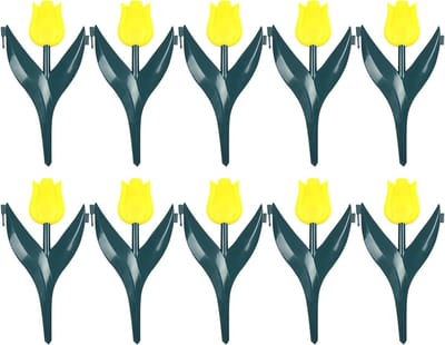 Tuinafsluiting Decoratief - Bloembedrand - Tuin Indelen - Weerbestendig PP - 30 x 18 cm - Geel