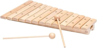 Houten Xylofoon - Muziek Speelgoed - Muziek Leren - 13 Klinkende Bladen - 37cm Lengte - Natuurlijk Hout