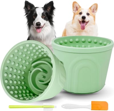 Set van 2 Likmatten voor Honden: Angstverlichting & Slow Feeder Traktatie Dispenser
