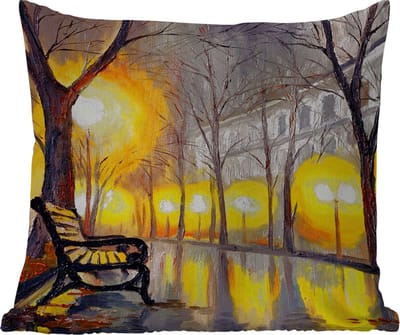 Buitenkussen - Schilderij - Bank - Water - Licht - Olieverf - 45x45 cm - Weerbestendig