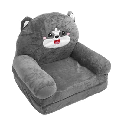 Kinderen 2 in 1 Uitklapbare Lichtgewicht Loungebank Uitrekbare Slaapbank Cartoon Opvouwbare Kinderbank gray