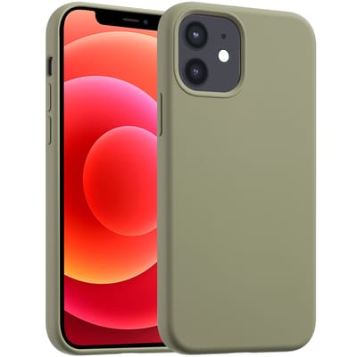 Accezz Hoesje - Geschikt voor Apple iPhone 12 Pro / 12 - Liquid Silicone Backcover geschikt voor MagSafe - Cooper Green