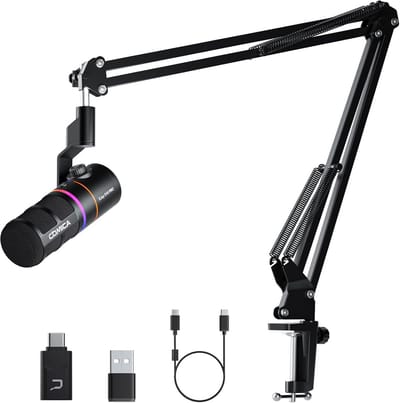 Draadloze USB Microfoon voor Gaming met Boomarm