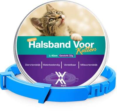 TeekShield Halsband - Kat/Poes - Blauw - Comfortabele Siliconen Halsband in Verstelbaar Design