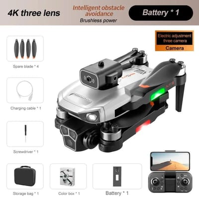 Nieuwe M1s RC Drone Mini Drie camera Draadloze bediening GPS Drone 360 ​​° Rollende optische stroom Positie Obstakel vermijden WIFI FPV Quadcopter 1 battery
