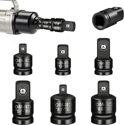 Set van 6 stukjes steeksleutel adapters 1/2, 1/4, 3/8 voor momentsleutel en ratel, ideaal voor auto, klusser en doe-het-zelf projecten