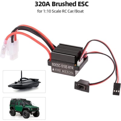 320A 2-3S geborstelde ESC elektrische snelheidsregelaar met 5V / 2A BEC voor 1:10 schaal RC auto / boot zwart