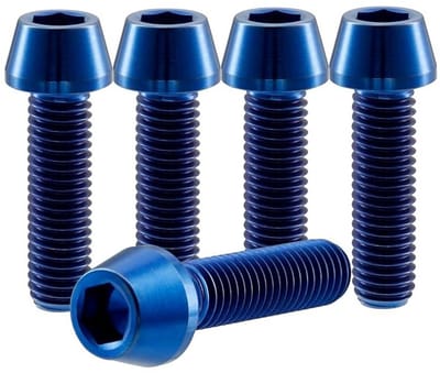Fiets voorbouw schroeven - Fiets stuurpen bouten - Fiets reparatie - GR5 titanium legering - M8x1.25x25mm - Blauw