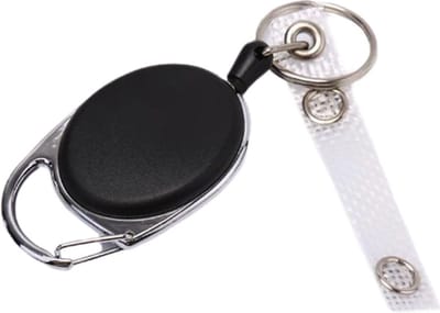 Ulanax® | Badgehouder - Clip & Trekkoord - Zwart Transparant |