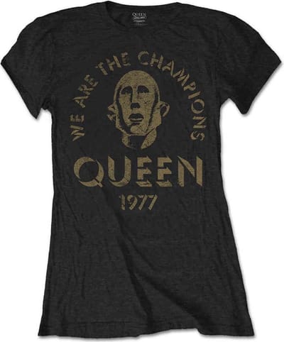 Queen - We Are The Champions Dames T-shirt - S - Zwart