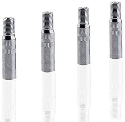 Dailygoods- Ventiel Verlenging Verchroomd Messing - Ventielstaafverlengingen - Schroeftype - 4 Stuks - 39 mm Lengte - Max 60 psi - Ventieldop