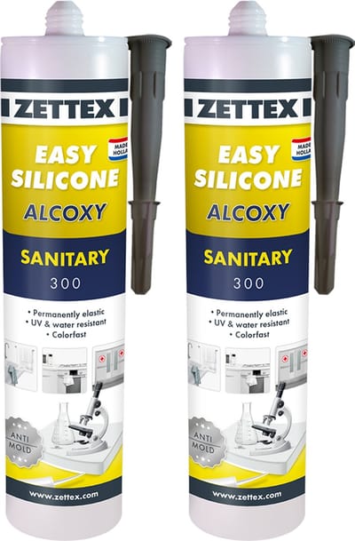 Zettex Easy Siliconenkit S - Sanitairkit voor Badkamer & Keuken - Schimmelbestendig & Elastisch - 310ml - Antraciet