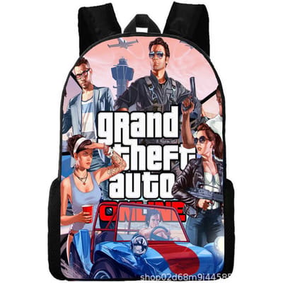 Grand Theft Auto Grand Theft Auto Perifere Animatie Rugzak Schooltassen voor Mannen en Vrouwen standard