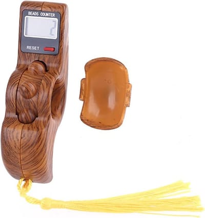 Digitale Teller - Hand Teller - Nauwkeurig Tellen - Gebruiksvriendelijk Display - 100x45x26mm - Donker Houtnerf