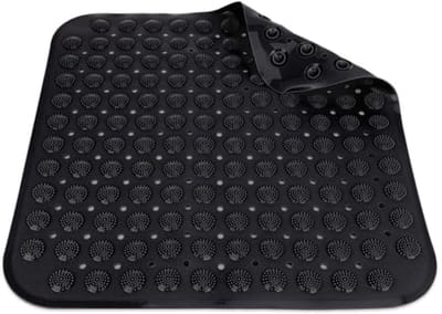 Antislip Douchemat van PVC met Massagemogelijkheid - 48 x 48 cm - Zwart