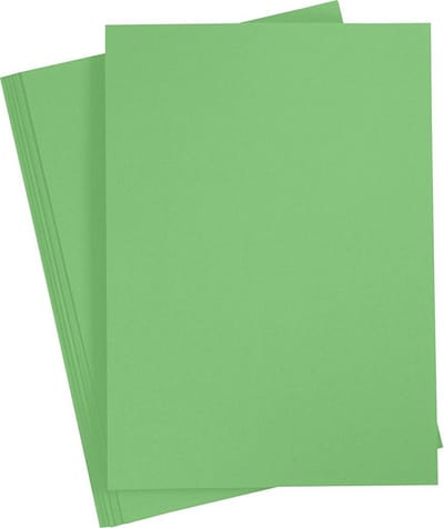 Gekleurd Karton A4,210x297 mm, 180 gr, gras groen, 20 vel | Knutselkarton