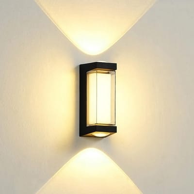 Moderne Zwarte LED Wandlamp voor Binnen en Buiten (IP65, 16W Warm Wit Licht)