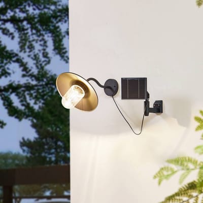 Lindby - solar buitenlamp - 1licht - Aluminium spuitgietwerk, glas - H: 22 cm - zwart - Inclusief lichtbron