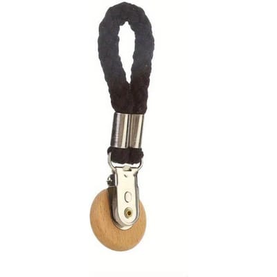 Multifunctionele keukenhanddoekclip zonder boren, gevlochten touw, opberging met ronde kop van beukenhout, badkam clip