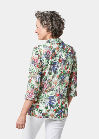 Aantrekkelijke kanten blouse en jersey topje - meerkleurig / gedess. - Gr. 19 van Goldner Fashion