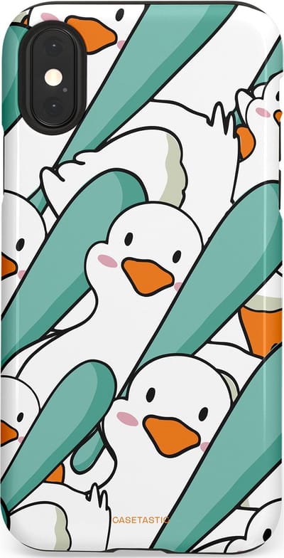 Casetastic Hoesje Geschikt voor Apple iPhone X/Xs - Stijlvolle Beschermende Duo-layer Case - Ganssterk